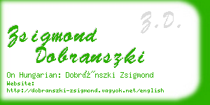 zsigmond dobranszki business card